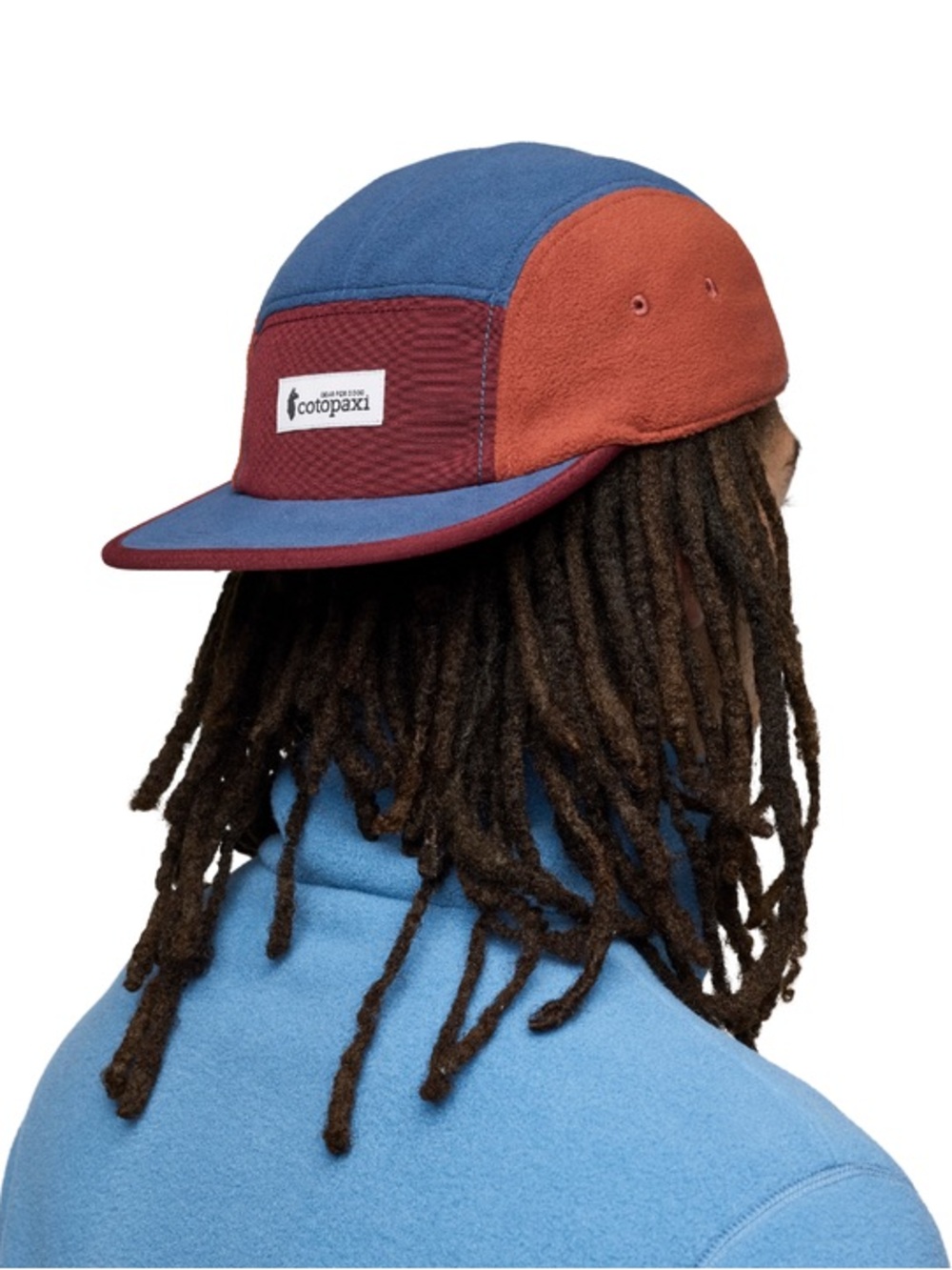 NWT Cotopaxi Fleece 5 Panel Hat Adjustable Mulberry Deep Sea Color Block Cap